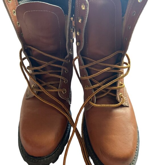 Vintage Sears 86921 Brown Leather Moc Toe Lace Up Work Boots Men's Size 11D - Picture 4 of 8